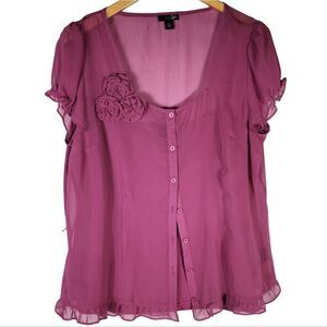 East 5th Plum Rose Sheer Tank and Blouse